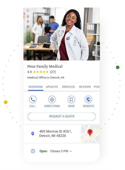 local seo for medical professionals A screenshot of a Google Business Profile listing