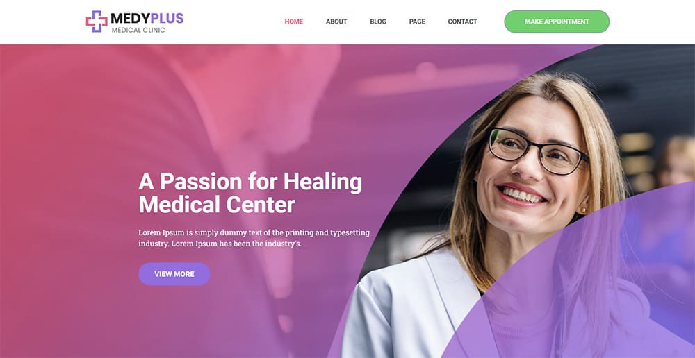 medical website design Medical website design example